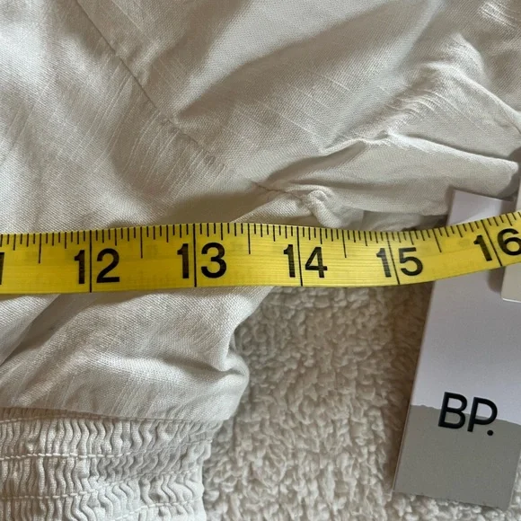 Nordstrom BP White Smocked Mini Dress with Puff Sleeves Juniors Size Small - Picture 8 of 16